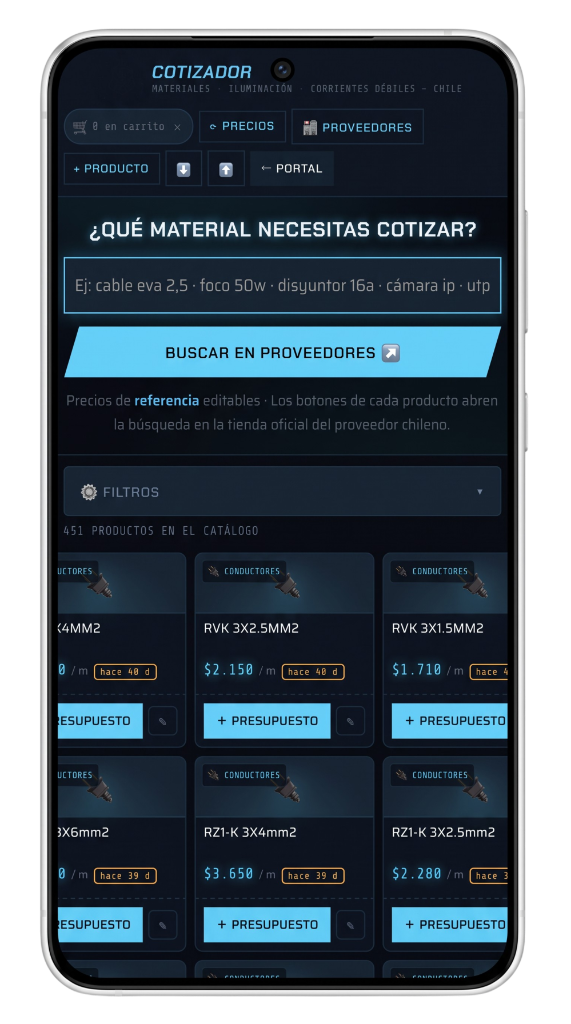 PGO Modo Terreno - Cotizador de Materiales